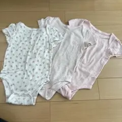 ベビー肌着 3枚セット 花柄 ストライプ 無地