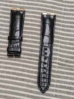 ピアジェ　PIAGET 　純正　ポロ用　アリゲーターベルト　黒　18/20 ピアジェ PIAGET 純正 ポロ用 アリゲーターベルト 黒 18/20