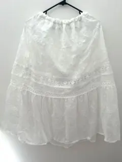 リメイク レース スカート 白