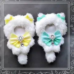 モフモフ白ねこ お揃いコーデ ぬい服 着ぐるみ 10cm 12cm