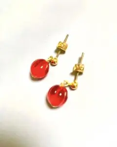赤 ピアス クリスマス レッド クリスタル ビーズ
