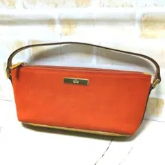 ★GUCCI【グッチ】スエード バナナポーチ/アクセサリポーチ オレンジ系