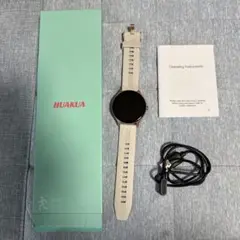 HUAKUA スマートウォッチ 薄いピンク色