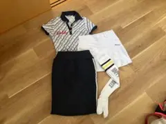 Volvik ストライプポロシャツとadidasスカートセット