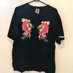 VE-8 虎プリントネイビーTシャツ