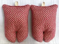 草履枕　鹿子＊赤１組　handmade
