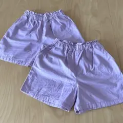 ユニクロ ガールズ イージーショートパンツ 紫 セット 双子