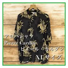 【美品】ピエールカルダン アロハシャツ XL 黒