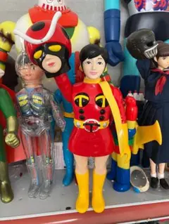 電波人間 タックル と 仮面ライダーV3 ソフビ 面取れ ポピー