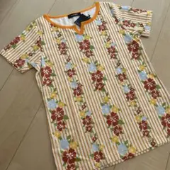 EASTBOY 花柄ストライプ 半袖Tシャツ 11サイズ