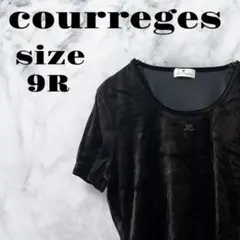 【良品】courreges トップス 半袖 ブラック ポリエステル【9R】