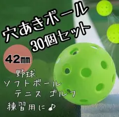 【トレーニング用】穴あきボール30個直径42mm野球ソフトボールテニスゴルフ練習