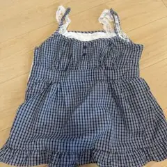 チェック柄フリルキャミソール