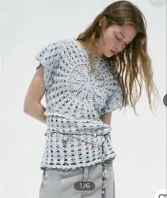 ZARA クロシェトップス Mサイズ