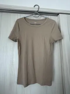 GAP リブ編み Tシャツ S ベージュ
