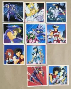 聖闘士星矢　アマダのシール10枚セット(アタリ！シール2枚を含む) 当時物