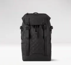 Pradaブラックレザー モノグラムバックパック