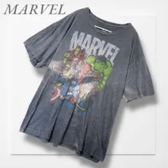 マーベル◆プリントTシャツ(3L)スミクロ ビッグサイズ 古着好き アメコミ