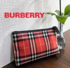 【美品】 BURBERRY バーバリーロンドン　ポーチ　ノバチェック　ナイロン