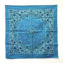 vintage bandana ビンテージバンダナ 青 コットン USA製 万博