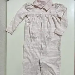 Ralph Lauren ピンク ストライプロンパース