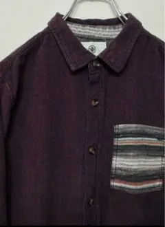 usa古着 ONTHEBYAS ネルシャツ　M パープル