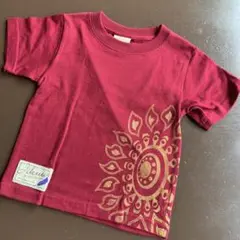 未使用★JIKUU BY SLC★キッズ★Tシャツ★ヒマワリ★バーガンディ100