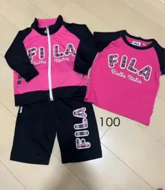 FILA ジャージセット 100cm ピンク/黒