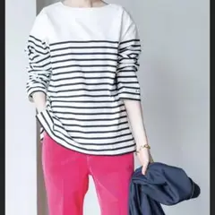 美品 イエナ A.P.C./アー・ペー・セー別注 ボーダーカットソー ブラック