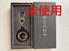 【未使用】GUCCI ブラックレザー キーホルダー(ユニセックス)