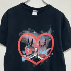 ハート　ハンドサインUS古着デザイン・雰囲気・柄 ◎グッドプリントTee