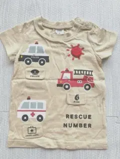 Ｔシャツ 80 車　消防車　救急車　パトカー　CHEEK ROOM