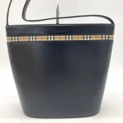【極美品】バーバリー ショルダーバッグ ノバチェック シャドーホース バケツ 黒