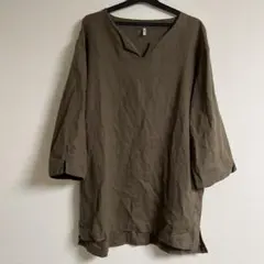 ダファー　duffer キーネックシャツ　麻　リネン