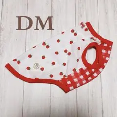 犬服 いちご柄×チェック タンクトップDM ハンドメイド