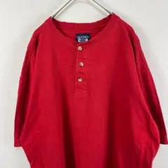 USA古着 puritan ヘンリーネック Tシャツ 赤