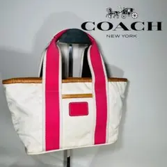 【レア】COACHコーチ シグネチャー ハンドバッグ ミニバッグ ピンク