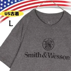 47149【USAヴィンテージ】スミス＆ウエッソン ロゴTシャツ グレー L