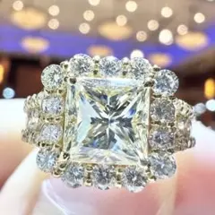 新作角ダイヤ☆K18ダイヤモンドリングD:1.331ct D:0.94ct