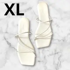 【美品】　XL 24cmストラップサンダル　オシャレ　ホワイト　白　シンプル