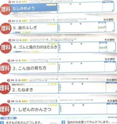 小学3年　理科　1学期　カラーテスト　大日本図書　光文書院　A