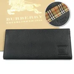 ✨未使用展示品✨ BURBERRY 長財布 ノバチェック ホースロゴ ブラック