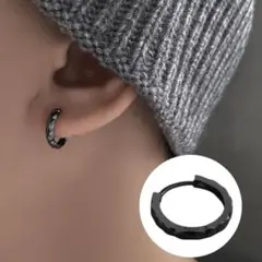 ♥️再販無し♥️フープ　メンズ　ピアス　アクセサリー　ブラック　シンプル　人気