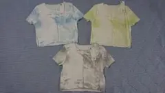 【新品タグ付】GU 水色 黄緑 グレー 半袖Tシャツ S 3枚セット