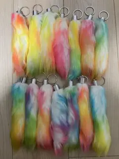ふわもこしっぽチャーム しっぽキーホルダー 14個セット