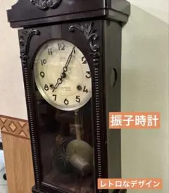 ボンボン時計　CROWN FAN 木製掛時計　アンティーク