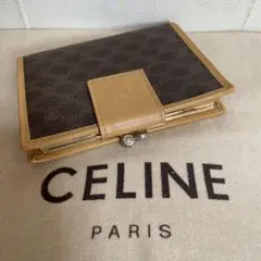 極 美品 CELINE オールド セリーヌ マカダム トリオンフ がま口 財布