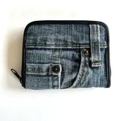 ★新品★デニムリメイク財布　ハンドメイド　ファスナーウォレット　ミニ財布　③
