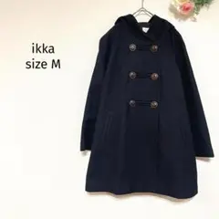 ikka　イッカ　 Aラインコート　黒　アウター　ダブルボタン　1126