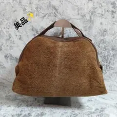 美品　ボンボネーゼ　ハンドバッグ　ブラウン　茶　レディース　オピプリント